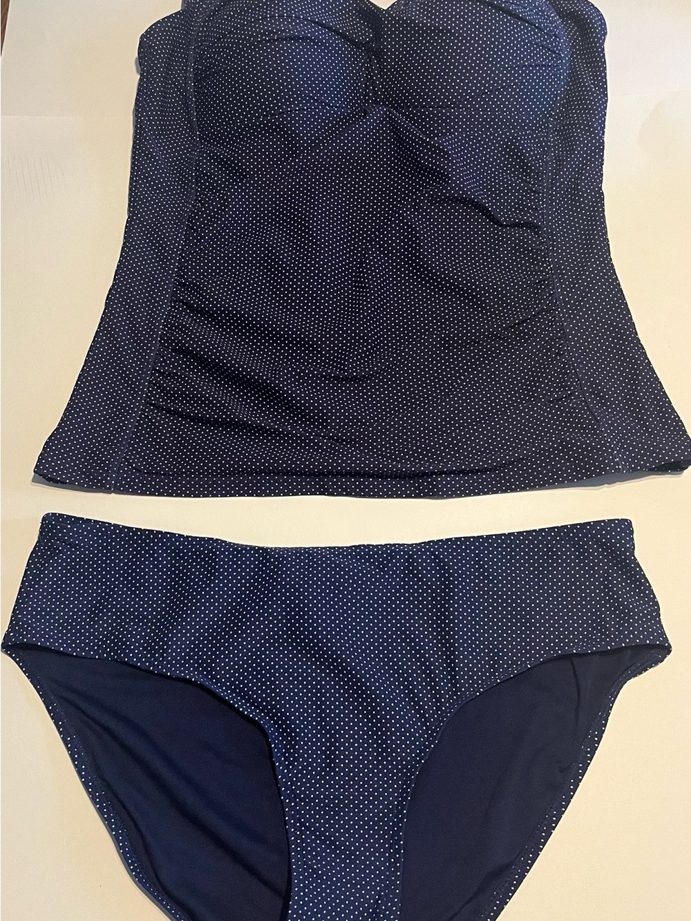 Niptuck Navy Polka Dot two-piece Tankini Set